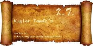 Kugler Tamás névjegykártya